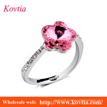 Bague de mariage en diamant en cristal rose